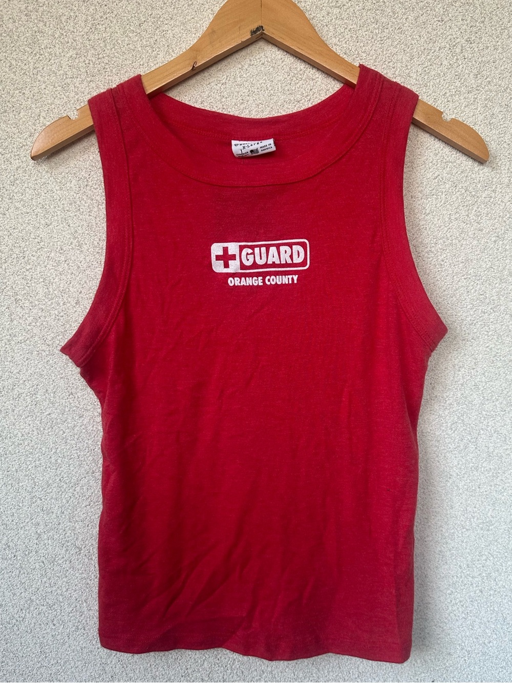 Where I’m From Lifeguard Orange County Red Tank Top XL USA Made